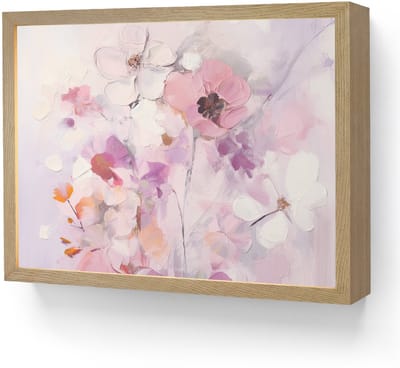 Wandlamp 40x30 cm - Oplaadbaar - Bloemen - Lila - Watercolor - Kunst - Wandlampen binnen woonkamer - Slaapkamer lamp - Decoratieve nachtlamp - Vloerlamp draadloos