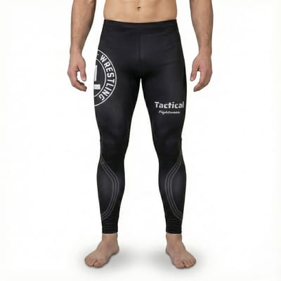 Tactical Fightwear Rashguard Legging Uniseks – Compressiebroek voor MMA, BJJ, Grappling & Kickboksen – Zwart – Maat S