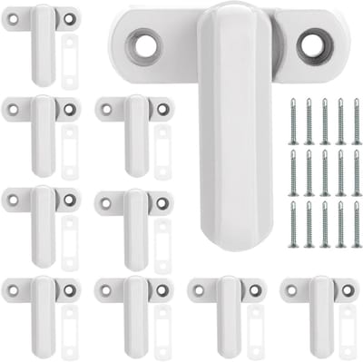 Raam- en Deursloten voor Inbraakbeveiliging - Aluminium Beveiligingsset voor PVC Deuren en Ramen - 10 Stuks