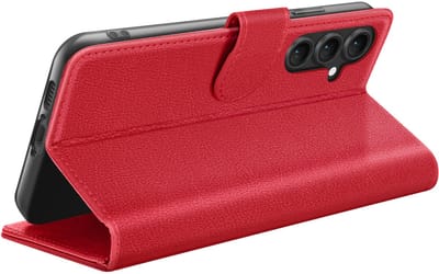 Zanae, Hoesje geschikt voor Galaxy S23 FE - Wallet Case met Stand & Magneetsluiting, Rood