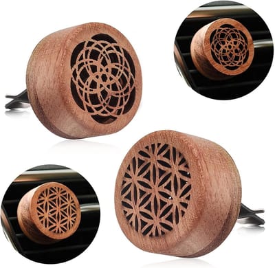 Thijox - 2 Stuks Etherische Olie Diffusers Draagbare Medaillon Auto Geurverspreiders met Lavasteen Luchtverfrisser voor Aromatherapie in Auto - Charma