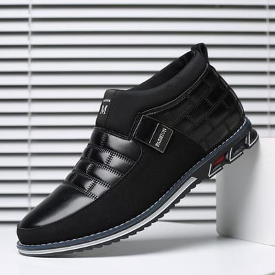 Mode Grote Maat Heren Casual Schoenen Instappers Business Casual Schoenen Heren Uitverkoop Ademend Hoge Top Casual Herenschoenen Zwart 8