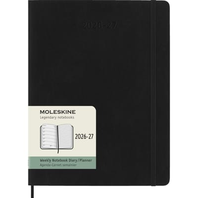Moleskine 18 Maanden Agenda - 2026/27 - Wekelijks - XL - Zachte Kaft - Zwart