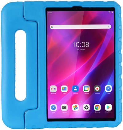 Kinder Tablethoes met Handvat Blauw Geschikt voor Lenovo Tab K10 - Tablethoes Kindvriendelijk - Beschermhoes voor Kinderen - Shockproof - met Standaard - Tegen Vallen