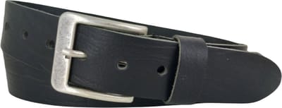 Stoere Leren Riem Dames/Heren | 4cm breed | Riemmaat: 95cm (totale lengte: 110cm) | 100% echt leer | Kleur: zwart | Nikkelvrije gesp