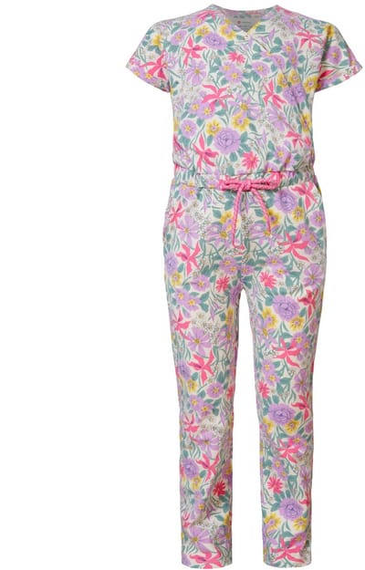 Noppies Girls Jumpsuit Eldorado short sleeve all over prin Meisjes Jumpsuit - Orchid Bouquet - Maat 98