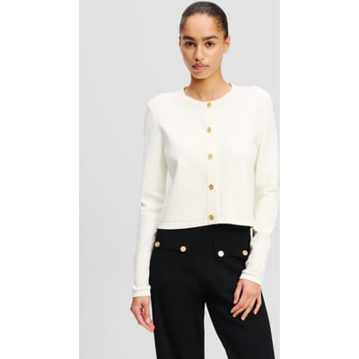 Karl Lagerfeld Button Cardigan White Taglia: L | Cardigan Outlet | Donna | Bianco