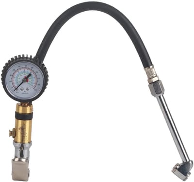 Dailygoods- Bandenpomp - Luchtcompressor Accessoire - Drukmeter 10-220psi - Aluminium Legering - Geschikt voor Fiets/Motor/Auto - Lichtgewicht 425g - Luchtpomp