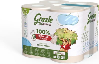 Grazie Natural Toiletpapier 2-laags 4 Stuks