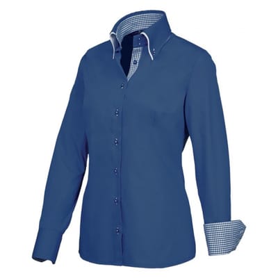 DAMES BLOUSE GIOVANNI CAPRARO 29309 36 ROYALBLUE MET BLAUW RUIT ACCENTEN | maat 40