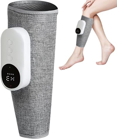 Draadloze Been Massager - Kuit Massageapparaat - Spierontspanning Benen - Met Verwarmingsfunctie - 32 x 15 x 7 cm - Grijs