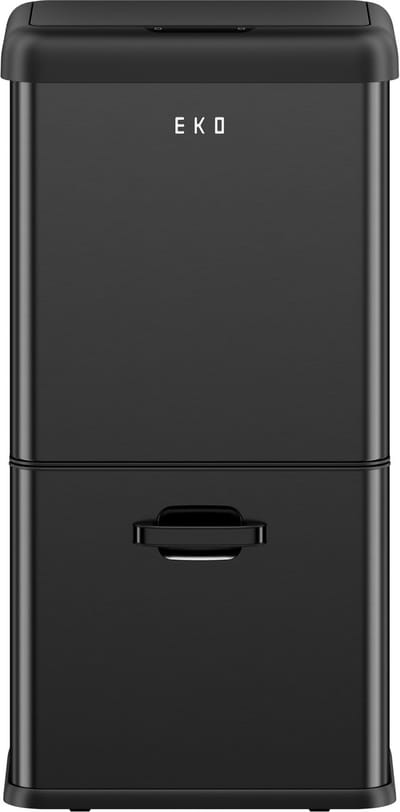 EKO - Vintage Sensor Bin 32+18 liter - Powdercoated Steel ABS - mat zwart - Prullenbak