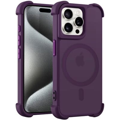 Coverzs matte Shock case met MagSafe geschikt voor iPhone 16 Pro (paars) - shockbestendig, MagSafe, premium bescherming, duurzaam
