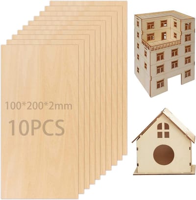 Houten Plaatjes Multiplex Dunne Dunne Hobbyhout 10 Stuks Knutselen Schilderen 2mm Dikte