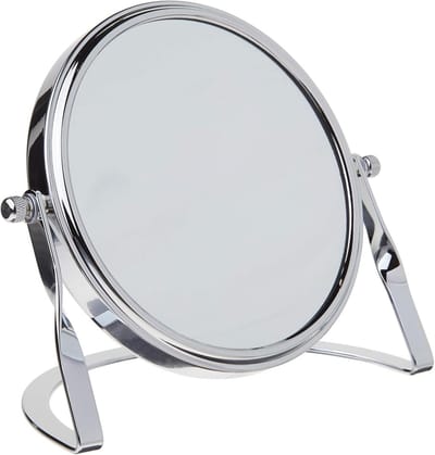 Dubbelzijdige Make-up Spiegel Tafelmodel 5x en 1x Vergroting - Verchroomd