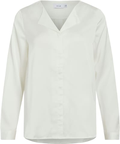 VILA - VIELLETTE V-NECK L/S SATIN SHIRT - NOOS - Dames - Blouses