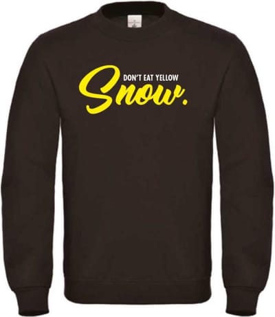 Don't eat yellow snow wintersport sweater zwart L - soBAD. | Foute apres ski outfit | kleding | verkleedkleren | wintersporttruien | wintersport dames en heren