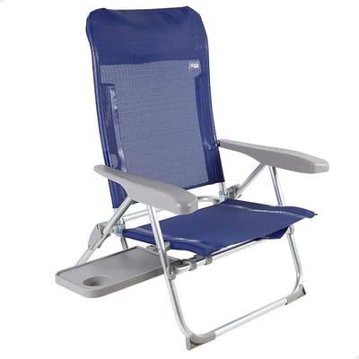 Inklapbare strandstoel met handvatten en 6 posities - Aluminium, maximaal 110 kg