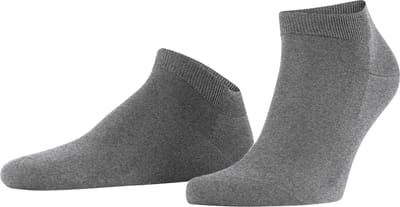 FALKE ClimaWool kort eenkleurig wol lyocell sneakersokken enkelsokken heren grijs - maat 41-42