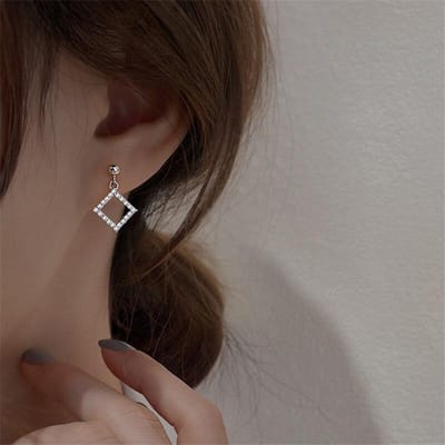925 Sterling Zilveren Vierkante Bedel Stud Oorbellen voor Vrouwen Meisjes Bruiloft Feest Sieraden Pendientes Eh1097 brown