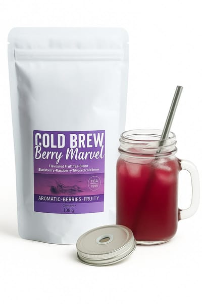 Cadeaupakket Cold Brew Berry Marvel + Glazen beker Lorenzo - cold brew thee - coldbrew - cold brew tea