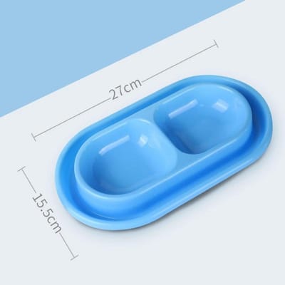 Huisdier Voeren Dubbele Bakken Plastic Anti Mieren Voer Water Voeder Voor Honden Katten Puppy Automatische Hondenvoeder Dispenser Karate voor Mieren 27.5x15.5x3.2cm blue