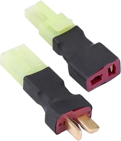 T Plug Male naar Mini Female Connector Set - 2 Stuks - Duurzame Plastic en Metaal Verbinding voor RC Accessoires, Modelbouw en Hobbygebruik