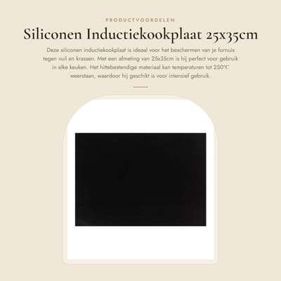 Dailygoods- Inductiekookplaat Hittebestendig - Siliconen Beschermende Pad - Antislip - 25x35cm - Geschikt voor Huishoudelijke Kookplaten - Weerstand tot 250℃ - Kookplaatbescherming