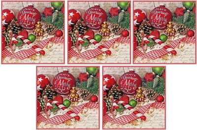 Ambiente Kerstservetten - 100x - rood - 33 x 33 cm - 3 laags - kerstsfeer - kerstdecoratie