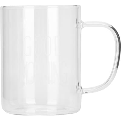 350ML Transparante Melk Koffie Mok met Handvat Glas Waterbeker Drinkware KeukengereiWitte Letter white