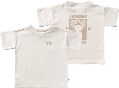 Your Wishes Sunset Wide Tee Polo's & T-shirts Jongens - Polo shirt - Creme - Maat 104
