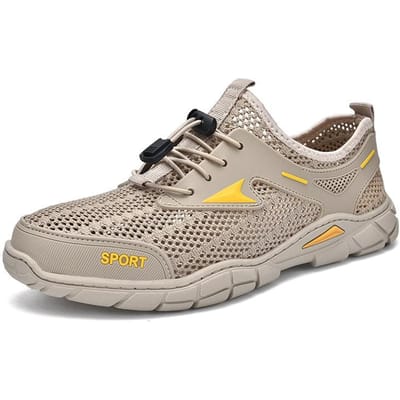 Nieuwe Mesh Schoenen Heren Zomer Ademend Herenschoenen Holle Mesh Wading Sneldrogend Lichtgewicht Sport Vrije tijd Mesh Schoenen 46 zand