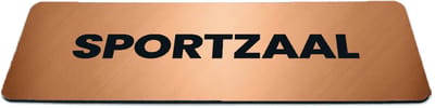 Deurbordje Brons/Koper-look met tekst sportzaal - Formaat 150 x 50 mm x 1,6 mm - Zelfklevend | Luxe uitstraling | Geborstelde Koper/Brons toplaag | Gratis Verzending | Decoporta