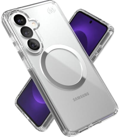 Speck Presidio Perfect-Clear Magnet - Samsung Galaxy S26 MagSafe Case - Clear/Clear/Silver
