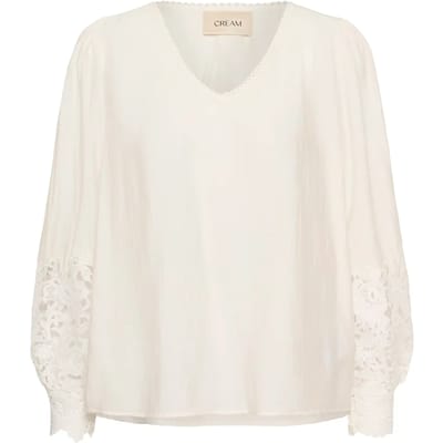 Damesblouse met lange mouwen Cream Tina