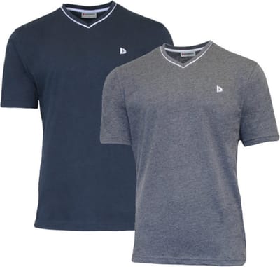 2-Pack Donnay - T-shirt (Jason) - Sportshirt - V- Hals shirt - Heren - Navy/Charcoal (1397) - maat S