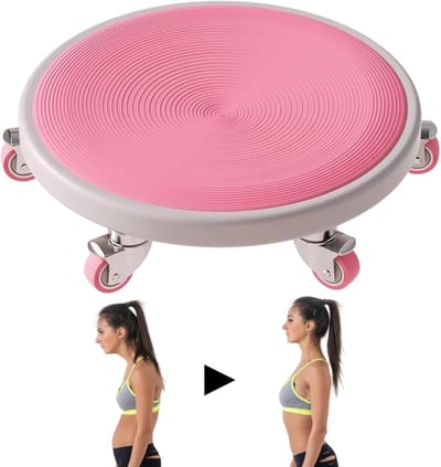 Trainingswiel - Buikspiertrainer - Zittraining - 360 graden draaibaar - 32 x 32 x 11 cm - Zwart