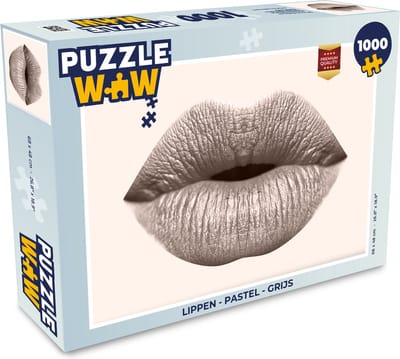 Puzzel Lippen - Pastel - Grijs - Legpuzzel - Puzzel 1000 stukjes volwassenen