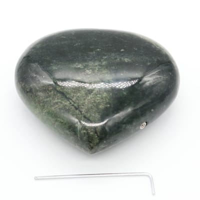Edel-gedenk-steen Hart Serpentijn 11x12,5cm