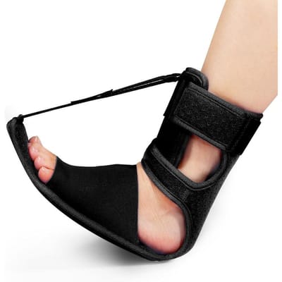 1 pièce Attelle de Fasciite Plantaire Réglable Support Orthopédique par Compression Cheville Confortable Respirante Unisexe noir