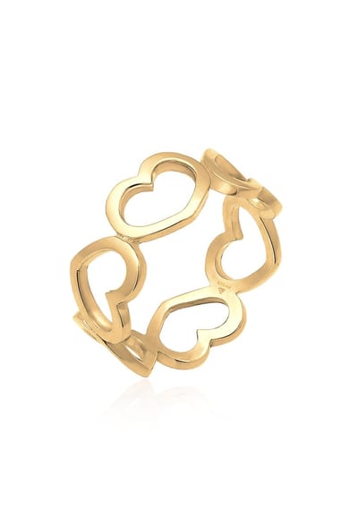 Elli - Ring - Dames Band harten symbool uitgesneden trend in 925 sterling zilver - Dames
