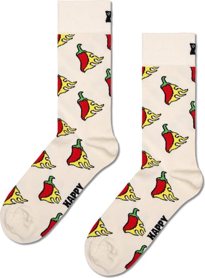Happy Socks Hot Chili Sock - unisex sokken - wit - Unisex - Maat: 41 - 46