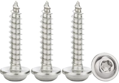 Plaatsschroeven Platkop M3x14mm, 50 Stuks Zelfborende Houtschroeven Roestvrij Staal A2 met Sluitring en Torx Volledig Schroefdraad