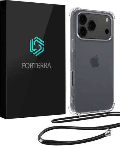 Hoesje Geschikt voor Apple iPhone 17 Pro - Met Koord - Shock Proof - Siliconen Case - Telefoonkoord - Back Cover - Telefoon Hoes Shockproof - Telefoonketting - Transparant