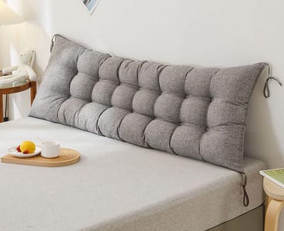 Hoofdeindekussen - Leeskussen Bedkussen - Ontspannen Lezen - Zacht Comfortabel Materiaal - 150x50 cm - Donkergrijs