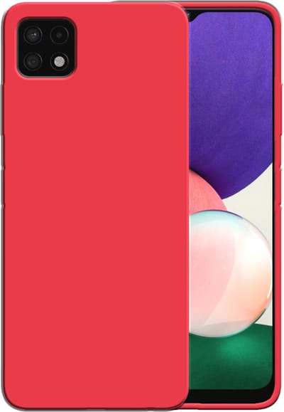 Smartphonica Siliconen hoesje voor Samsung Galaxy A22 5G case met zachte binnenkant - Rood geschikt voor Samsung Galaxy A22 5G