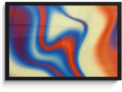 Poster in lijst - Fotolijst 60x40 cm - Posters - Golven - Kleurrijk - Abstract - Posterlijst zwart - Decoratie - Wanddecoratie woonkamer - Muurdecoratie slaapkamer