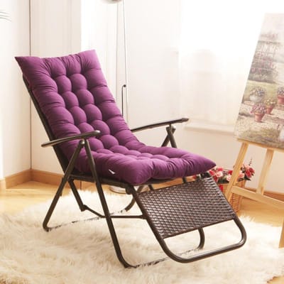 Lange Ligstoel Stoel Meubels Zacht Kussen Verdikt Zitkussen Kussentjes Tuin Lounger Mat Duurzaam Materiaal 125*48*8cm paars