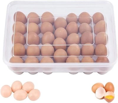 Eierdoos met Deksel, Stapelbare Plastic Opbergdoos voor Eieren, Ideaal voor Keuken, Kamperen en Picknicken, Voedselopslag en Organisatie