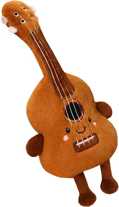 Pluche Gitaarpop - Knuffel Instrument - Muziek Decoratie - Realistisch Design - 38 cm